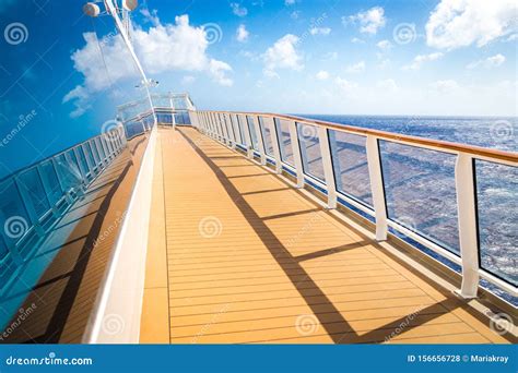 Cruise Ship Empty Open Deck With Copy Space Stock Photo Image Of