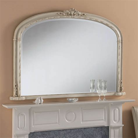 Windsor Antique French Style Ivory Overmantle Mirror Homesdirect365