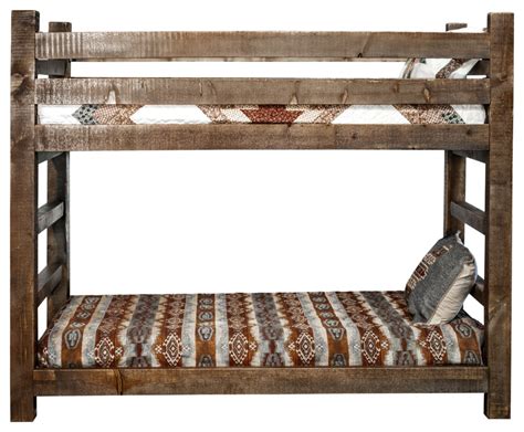 Montana Homestead Twin Over Twin Bunk Bed With Stained And Lacquered