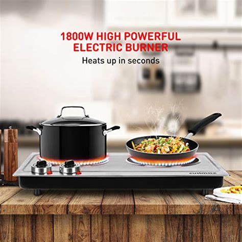 Cusimax Hot Plate 1800w Ceramic Electric Double Burner For Cooking