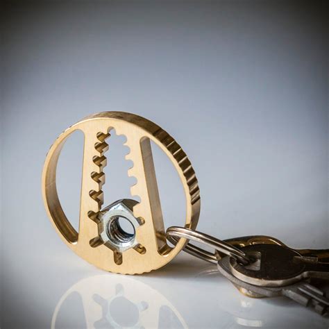 Pocket Tool Keychain Wrench Cnc Bronze Keychain Modern Etsy