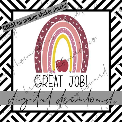 Great Job Pink Rainbow Png File Etsy