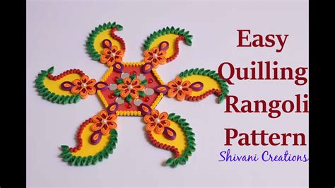 Easy Quilling Rangoli Patterndesign Diy Quilling Rangoli For Diwali