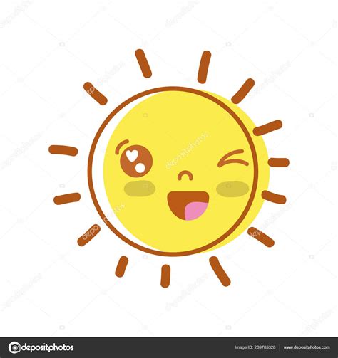 beauty kawaii happy sun design vector illustration stock illustration by ©stockgiu 239785328