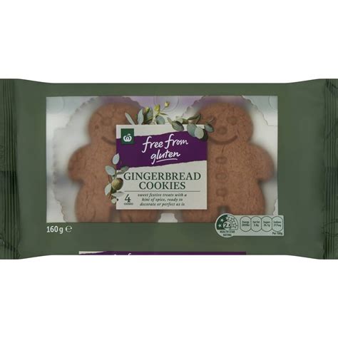 Woolworths Free From Gluten Gingerbread Cookies 4 Pack Woolworths