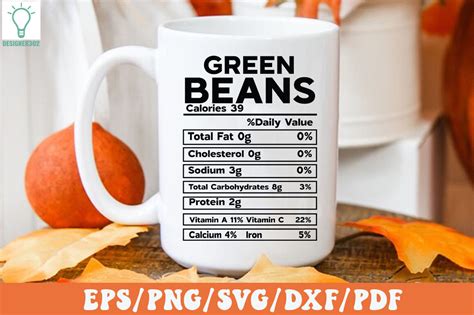 Green Beans Nutrition Facts Svg Illustration Par Designer302 · Creative