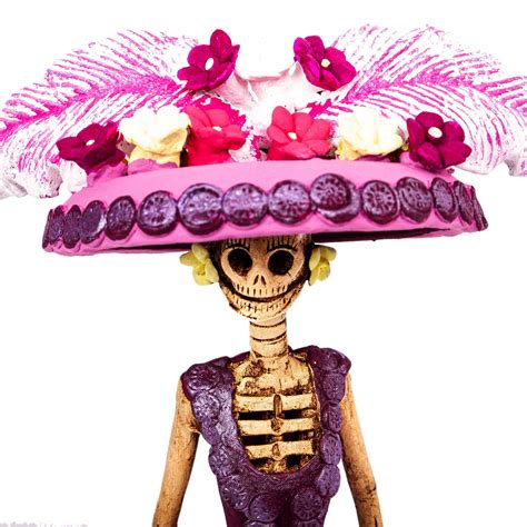 Unicef Market Hand Crafted Ceramic Catrina Sculpture La Catrina Violeta