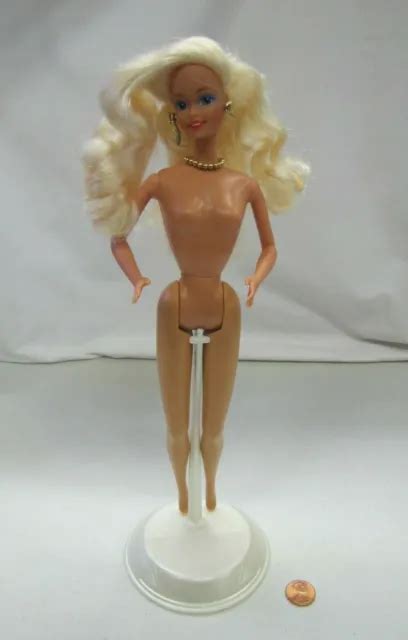 Mattel Barbie Nude Doll Blonde Curls Hair Blue Eyes Model Muse New