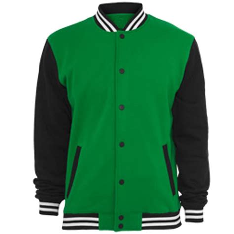 Hito Elegant Fashion Green And Black Classic Varsity Jacket For Man