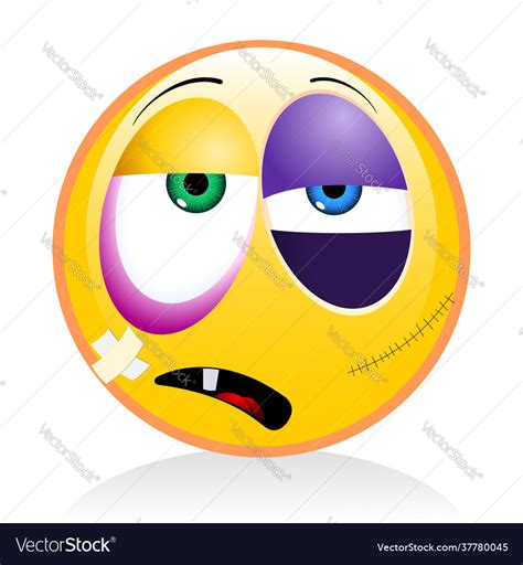 Emoji Emoticon Beaten Up Royalty Free Vector Image
