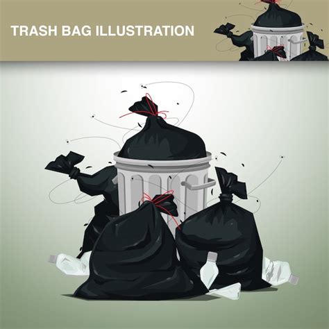 Premium Vector Plastic Trash Bags Illustration