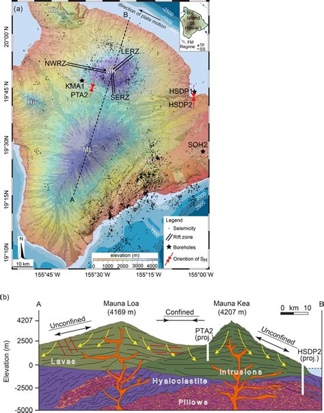 A Geological Elevation And Bathymetric Map Of Mauna Kea With