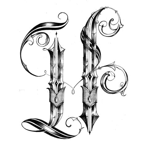See more ideas about fancy letters, lettering, lettering alphabet. "H" / Tattoo Design on Behance