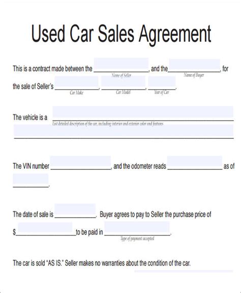 Sample Deed Of Sale Car Vehicle Car Sale And Rentals
