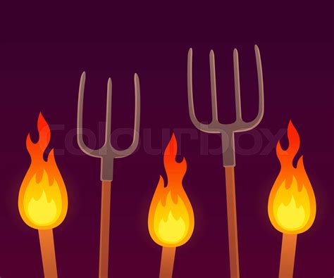 Pitchforks And Torches Mob Stock Vector Colourbox