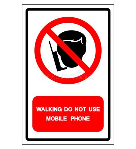 Walking Do Not Use Mobile Phone Symbol Sign Vector Illustration