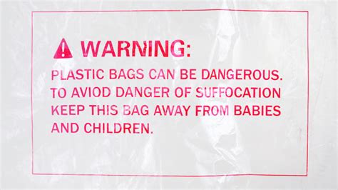 Materialtransport And Fördertechnik Warning Choking Hazard Plastic Bags