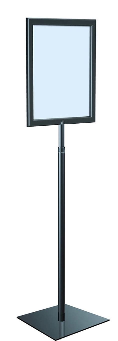 Adjustable Pedestal Sign Holder Floor Stand 85 X 11 Black Vertical