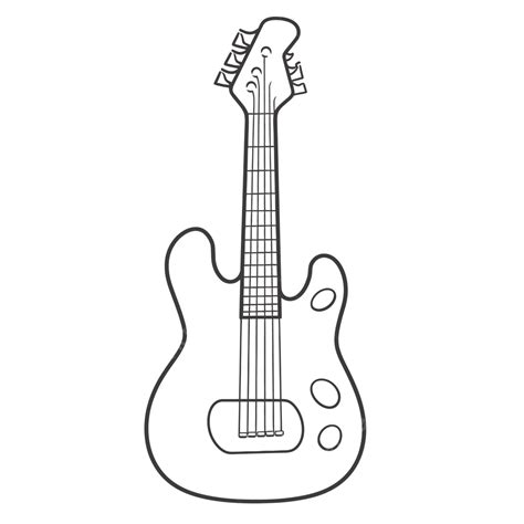 Coloring Pages Guitar Cool Outline Sketch Drawing Vector Guitar
