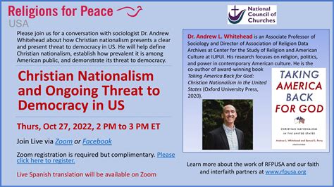 October 27 Christian Nationalism And Ongoing Threat To Democracy In