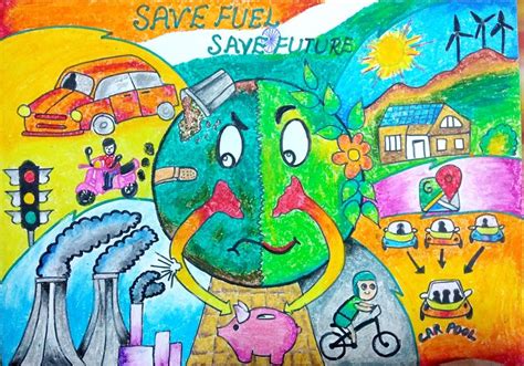 In the present world where pollution is becoming a huge problem, we need not only to grow more and more trees, but also need to save the trees. Fuel Drawing at PaintingValley.com | Explore collection of ...