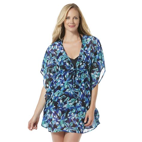 jaclyn smith women s chiffon swimsuit cover up floral clothing shoes and jewelry clothing