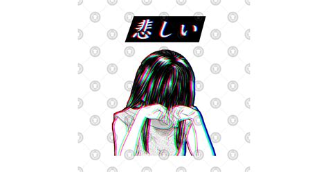 Sad Sad Japanese Anime Aesthetic Aesthetic Sticker Teepublic