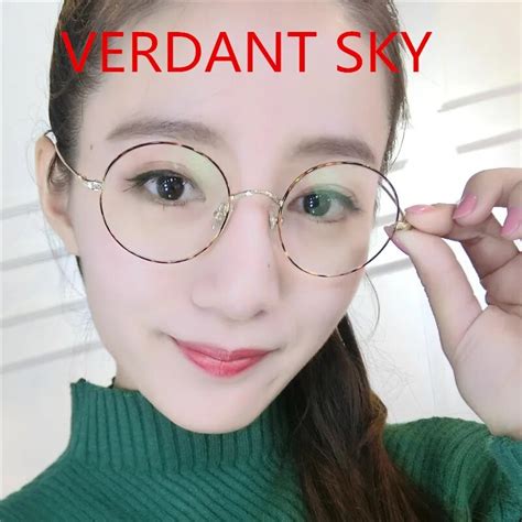 2017 Korean Glasses Frame Retro Full Rim Gold Eyeglass Frame Vintage Spectacles Round Computer