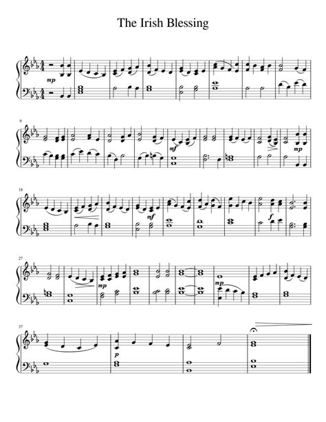 The Irish Blessing Sheet Music For Piano Solo Download And Print In