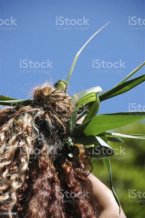 Pacific Island Girl Hair Leaves Stock Photo Download Image Now