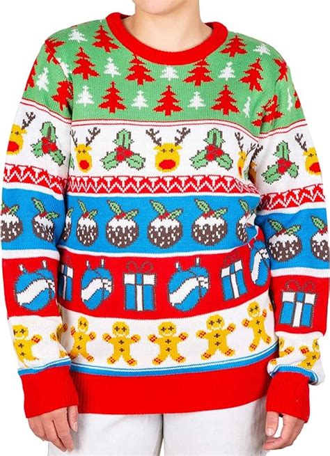 Cheesy Christmas Jumpers Reindeer And Trees Knitted Christmas Jumper