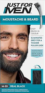 Just For Men Moustache Beard Real Black Dye Eliminates Grey For A Thicker Fuller Look With