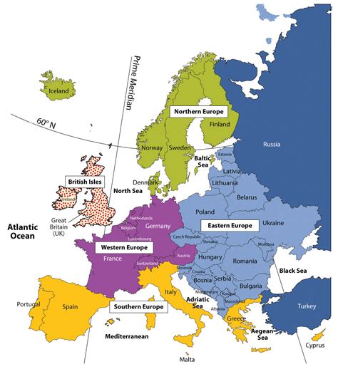 Regions Of Europe Map