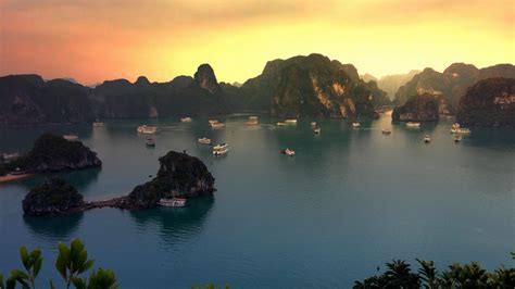 Vietnam Sunset On Halong Bay 2016 Bing Desktop Wallpaper