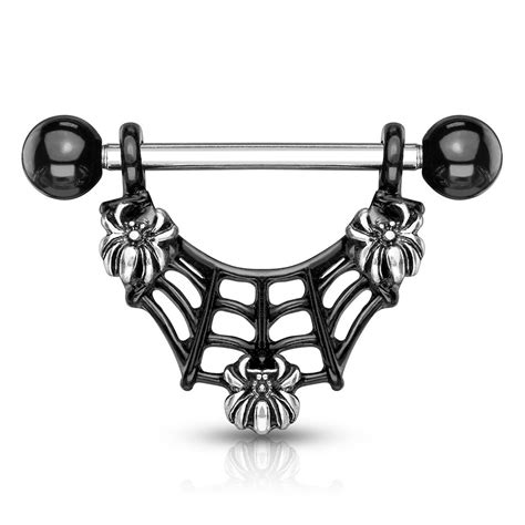 pair spider web steel nipple shields 14g 7 8 bodydazz