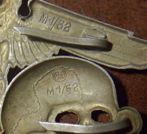 Ss Visor Cap Metal Eagle And Skull Both Marked M152 Original
