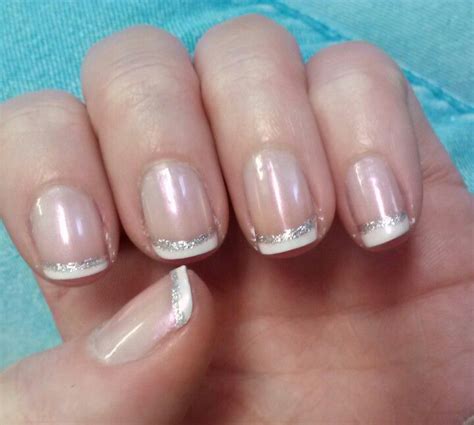 French Manicure With Silver Underline French Nails Nails Hair And Nails