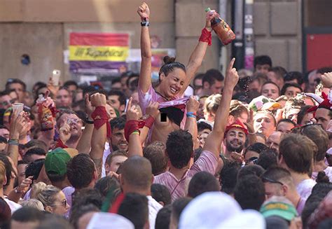 Pamplona Bull Run Topless Girls Flash Boobs At San Fermin Festival Daily Star