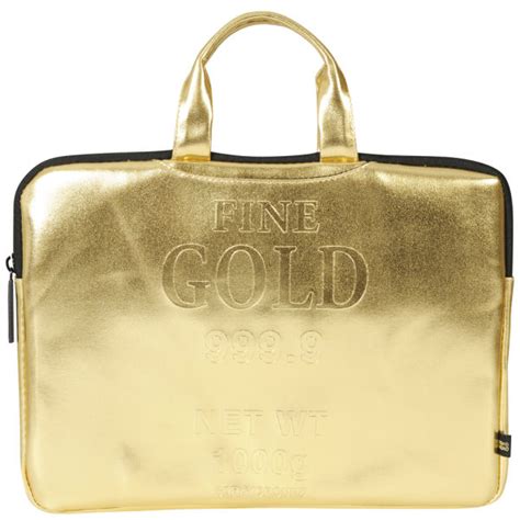 Rimowa will release a limited number of its exquisite anodized aluminum attaché gold briefcase (made famous by appearances in action and spy films in the '90s) in time for the holiday season. Sprayground Gold Brick 13 Inch Laptop Case - Gold