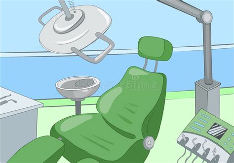 Cartoon Background Of Dentist Office Interior Stock Illustration