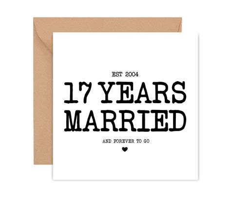 17th Anniversary Card For Husband 17 Year Anniversary Card Etsy