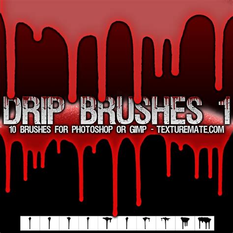 250 High Resolution Drip Brushes For Photoshop DotCave