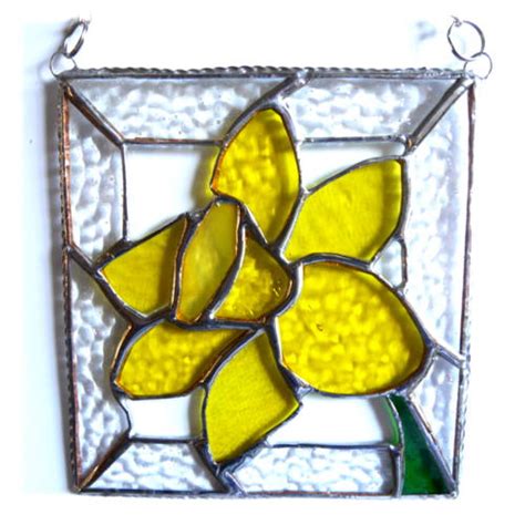 Daffodil Stained Glass Framed Suncatcher Spring Folksy