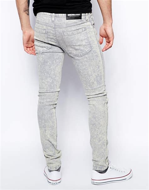 Lyst Dr Denim Jeans Snap Skinny Fit In Ice Light Grey In Gray For Men