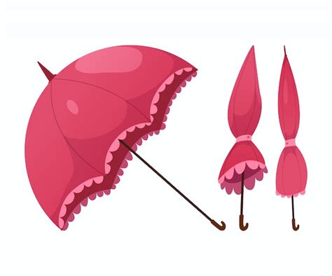 Premium Vector Pink Umbrellas Collection