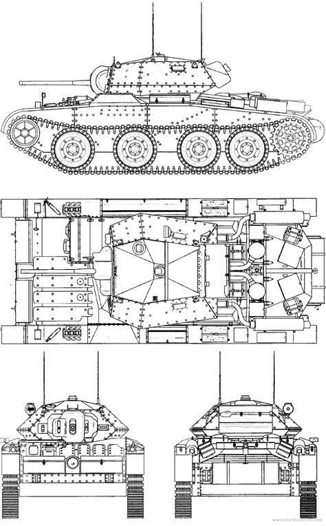 Tank A13 Cruiser Tank Mk Iii Covenanter Iii Drawings Dimensions