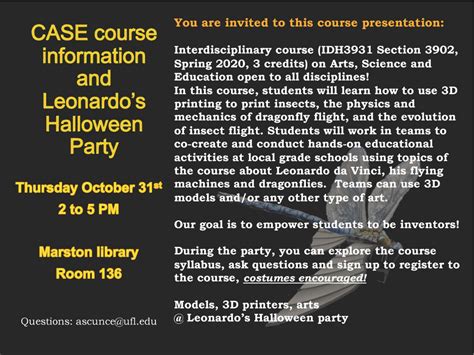 Leonardos Halloween Party Events College Of The Arts University