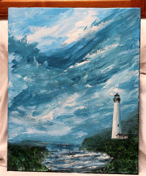 Painting On Acrylic Best Of Lighthouse Acrylic Painting On 16 X 20