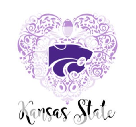 Kansas State Wildcats Ornate Heart Svg File