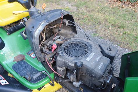 John Deere Tractor Mower L110 With Rear Grass Bagger Ebth